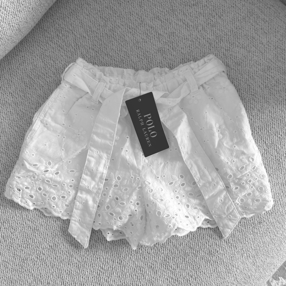 Polo by Ralph Lauren White High Waist Lace Shorts